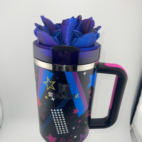 3D Rose Tumbler Topper that fit the new Barbie x Stanley 80s Rockers lids - Picture 5 of 15